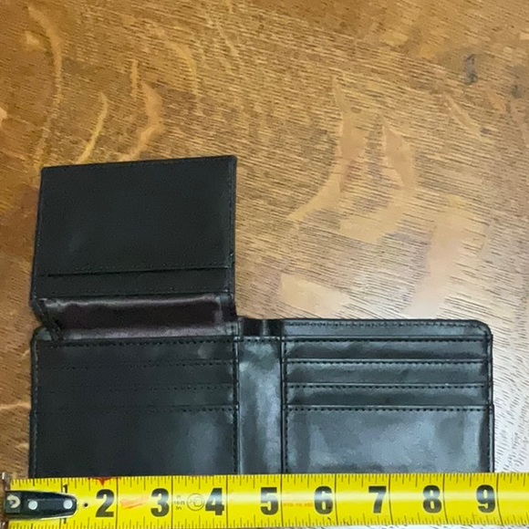 Montana West black leather bifold wallet with long horn metal Concho - Picture 6 of 7